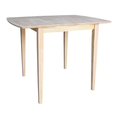 International Concepts Square Table with Butterfly Extension, Unfinished, 36 in W, 36 in L, 36 in H, Wood, Unfinished K-T36X-36S